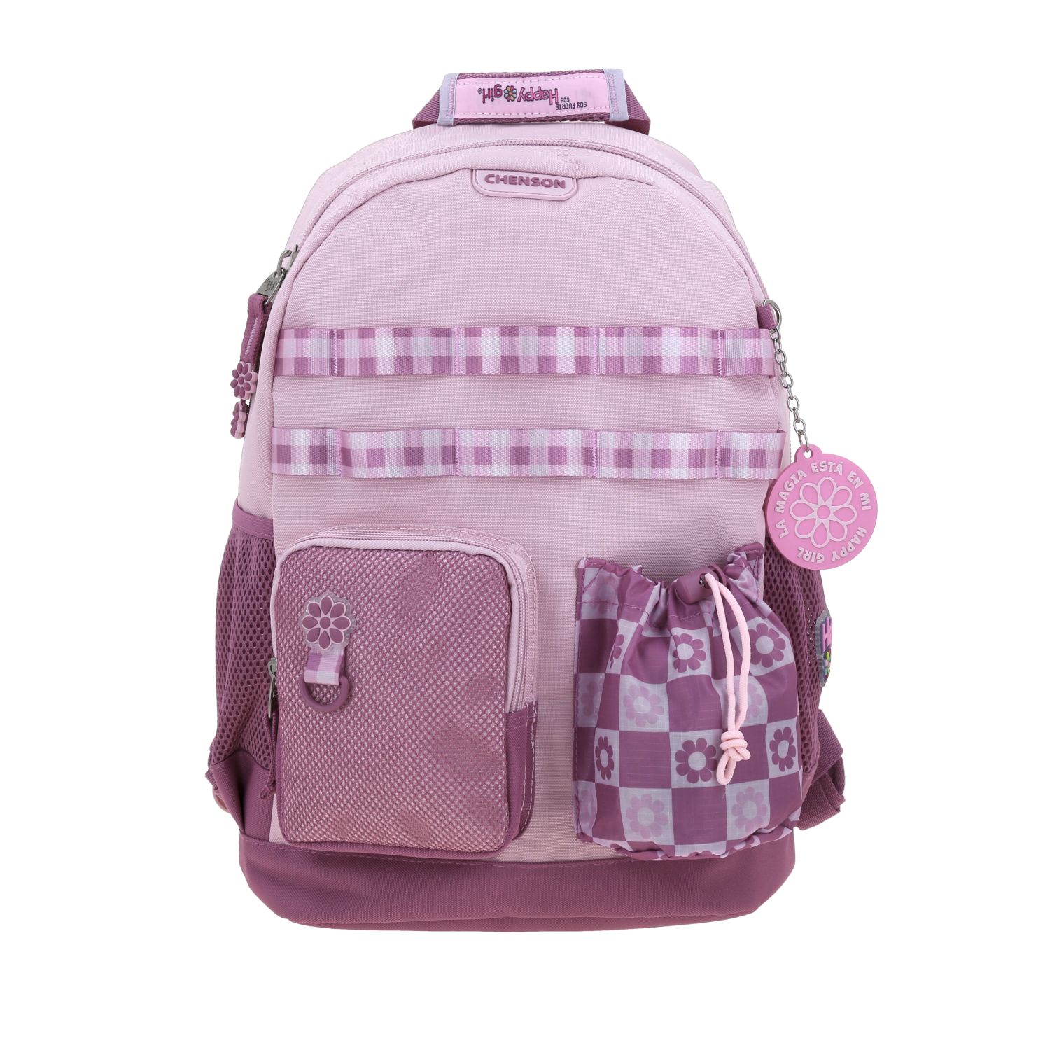 MOCHILA GRANDE ESCOLAR CHENSON HAPPY GIRL ROSA TROC