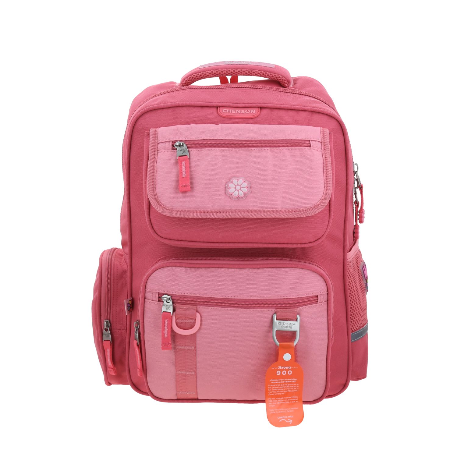 MOCHILA GRANDE ESCOLAR CHENSON HAPPY GIRL ROSA STRA