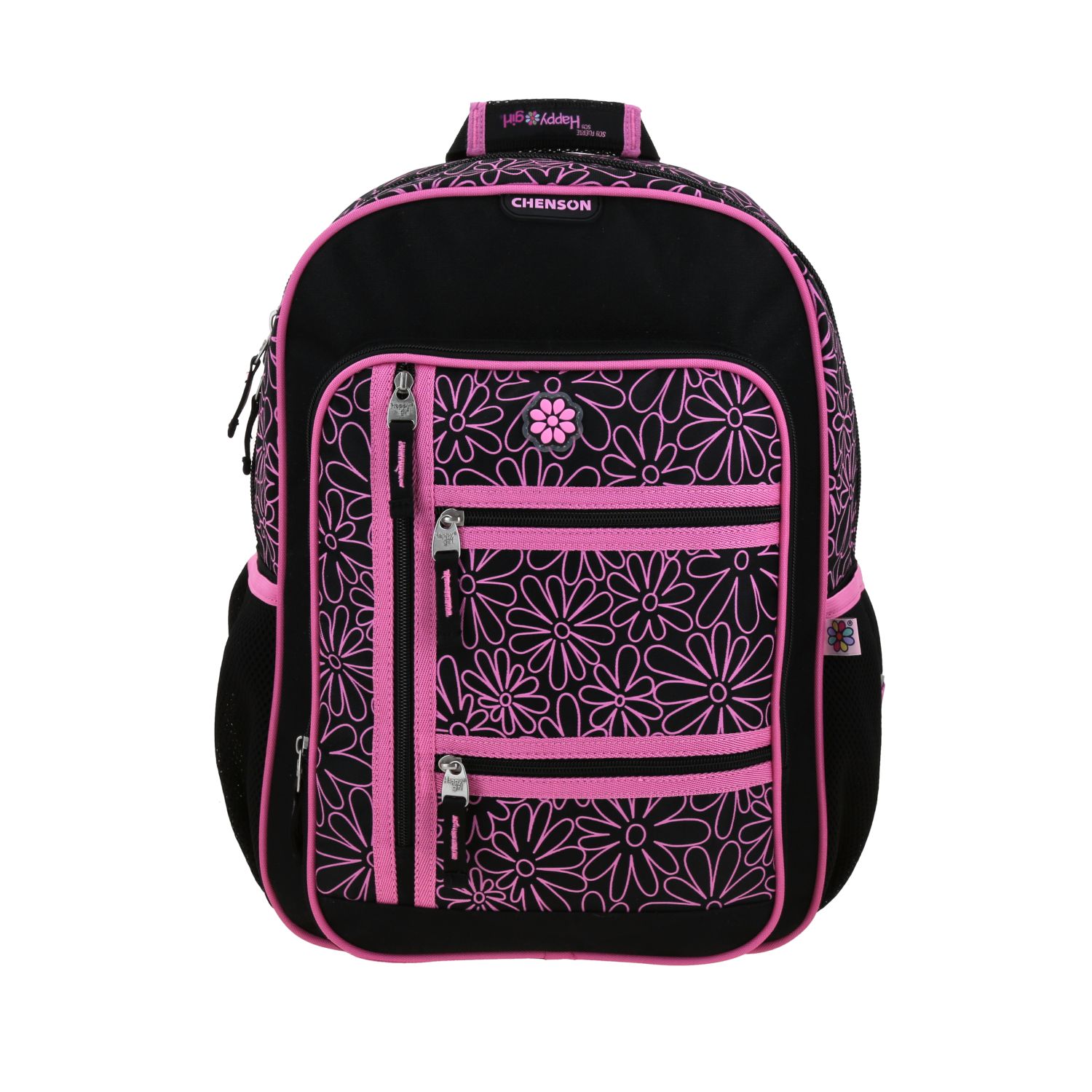 MOCHILA GRANDE ESCOLAR CHENSON HAPPY GIRL NEGRO CHELY