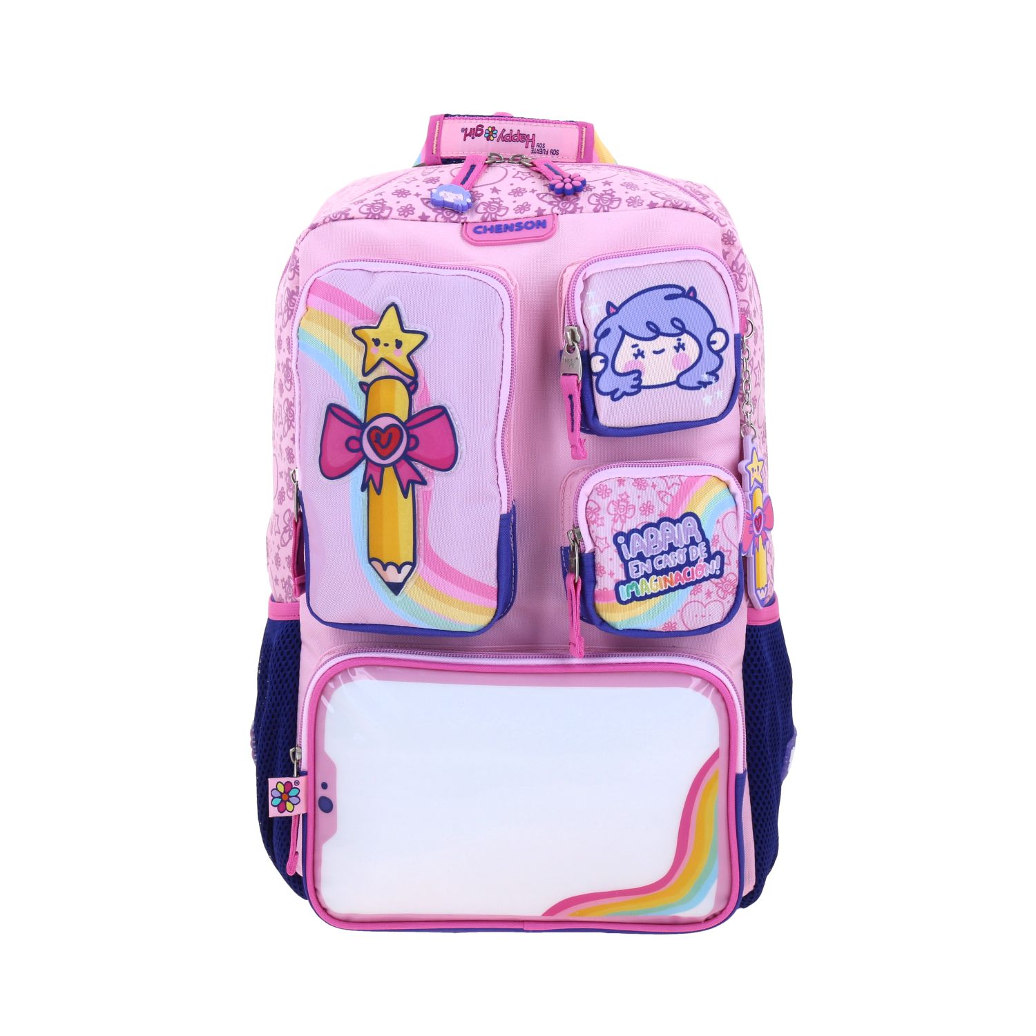 MOCHILA GRANDE ESCOLAR CHENSON VANIA BACHUR AZUL LAPI