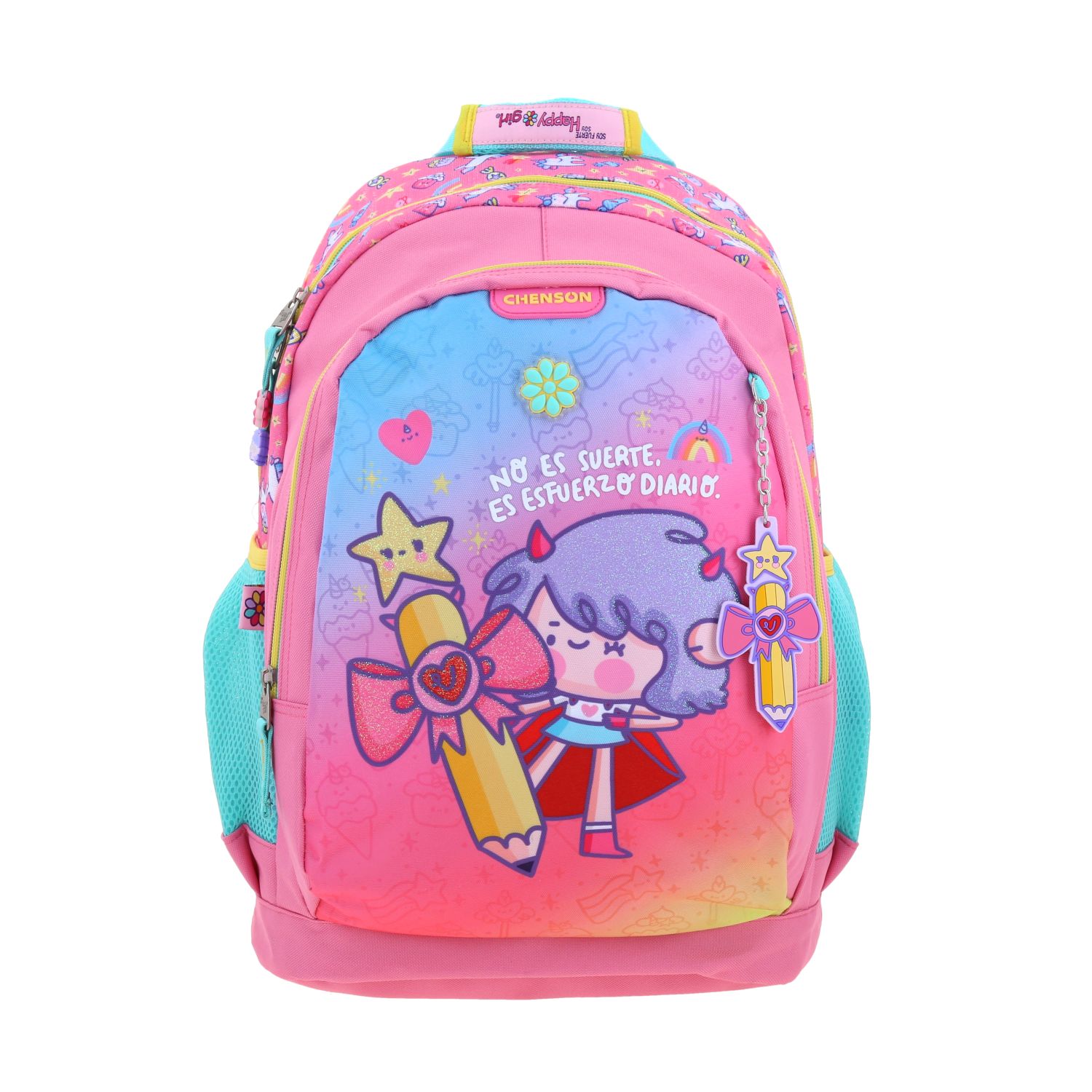 MOCHILA GRANDE ESCOLAR CHENSON VANIA BACHUR ROSA PARY